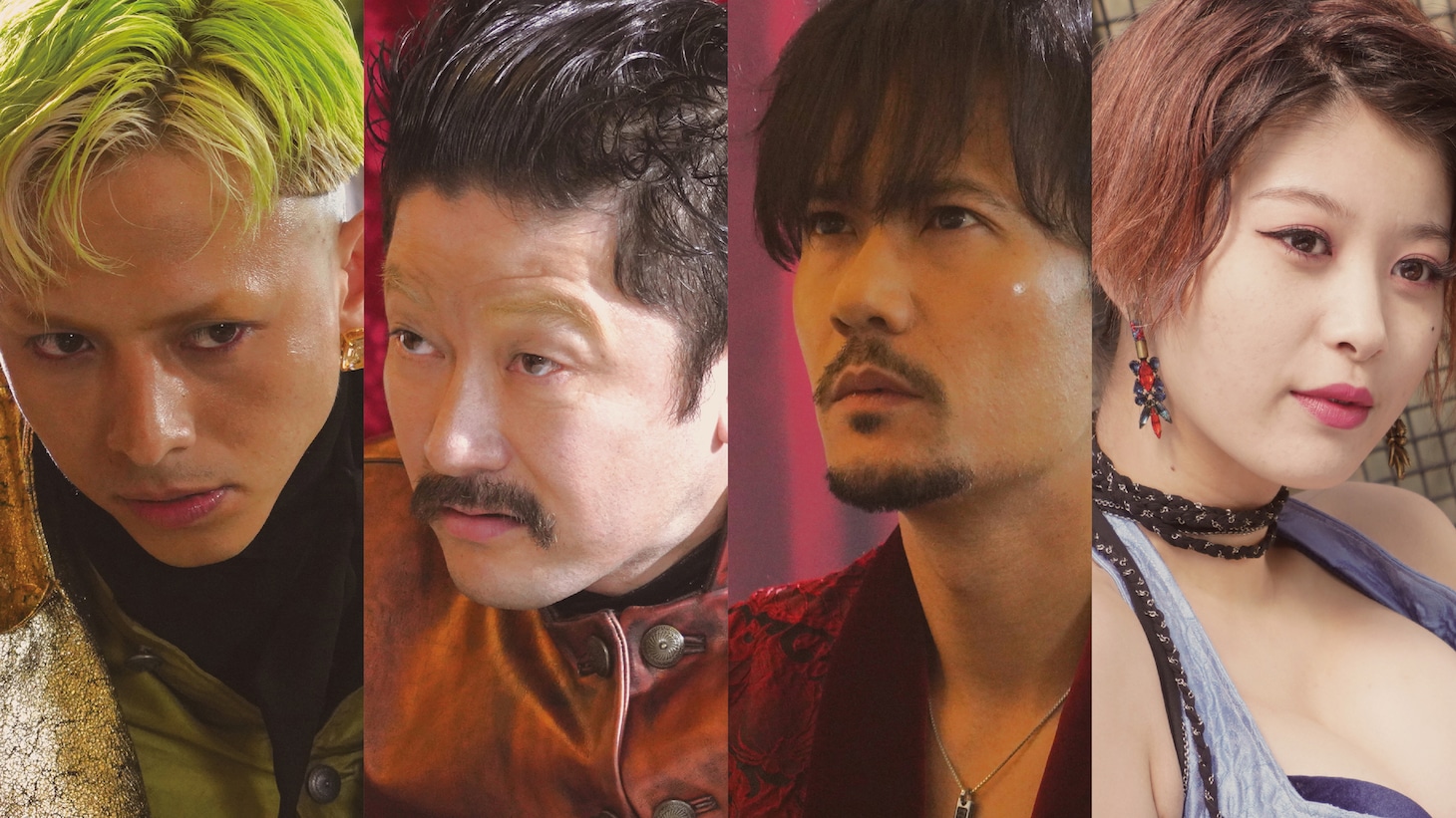 「ピアニストを撃つな！」より、左からキャストの満島真之介、浅野忠信、稲垣吾郎、馬場ふみか。
