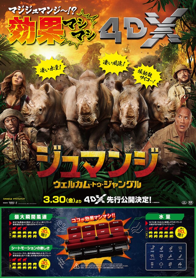 「ジュマンジ／ウェルカム・トゥ・ジャングル」4DX版ポスタービジュアル