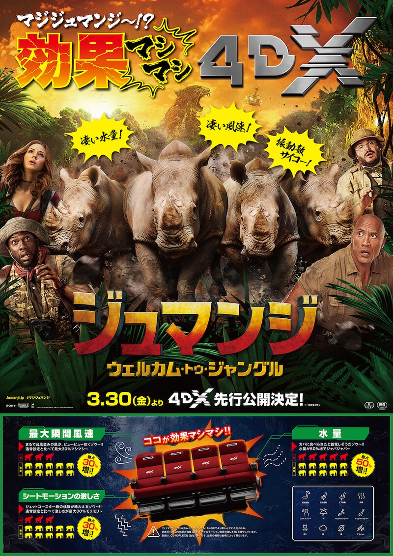 「ジュマンジ／ウェルカム・トゥ・ジャングル」4DX版ポスタービジュアル