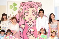 「映画プリキュアスーパースターズ！」ホワイトデー舞台挨拶の様子。左から本泉莉奈、引坂理絵、北村一輝、美山加恋。