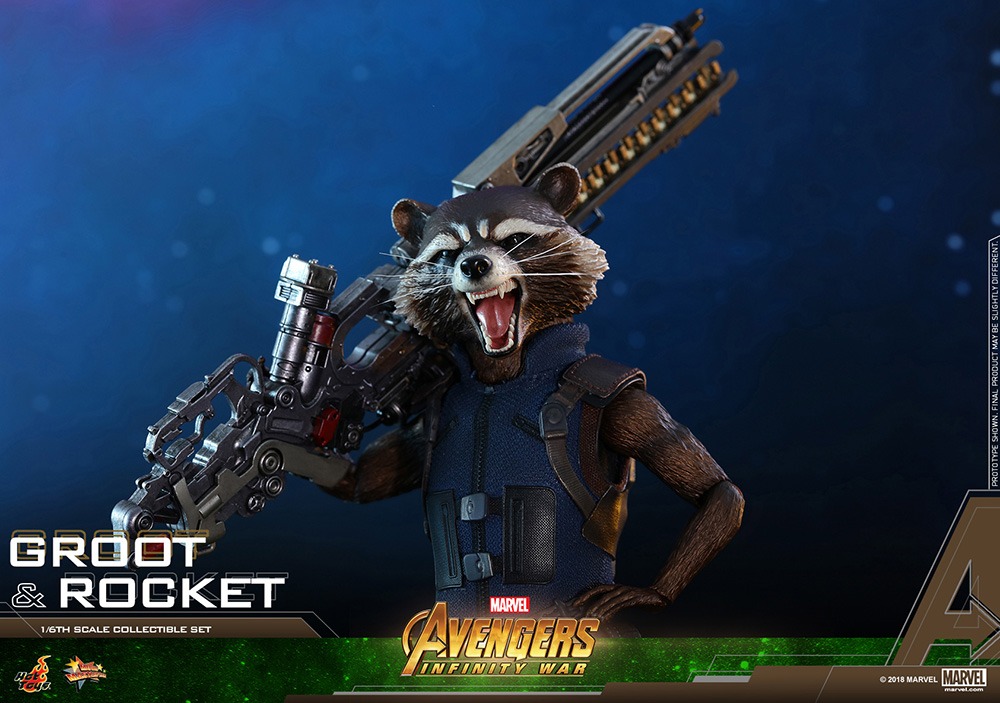 【ムービー・マスターピース】「アベンジャーズ／インフィニティ・ウォー」1/6スケールフィギュア グルート＆ロケットより、ロケットのフィギュア。