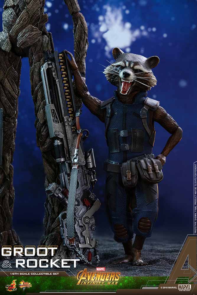 【ムービー・マスターピース】「アベンジャーズ／インフィニティ・ウォー」1/6スケールフィギュア グルート＆ロケットより、ロケットのフィギュア。