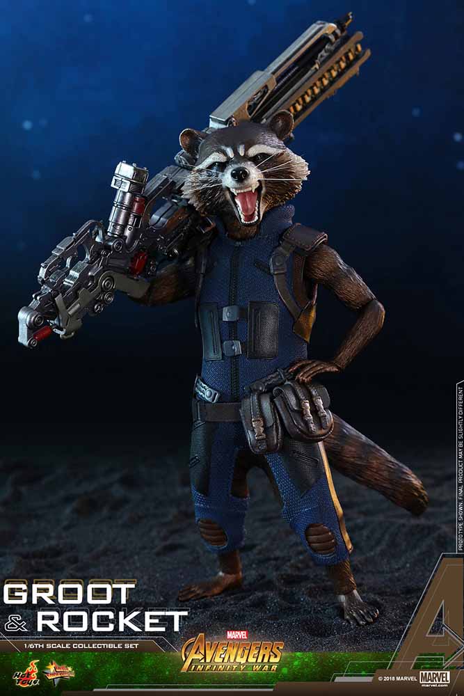 【ムービー・マスターピース】「アベンジャーズ／インフィニティ・ウォー」1/6スケールフィギュア グルート＆ロケットより、ロケットのフィギュア。