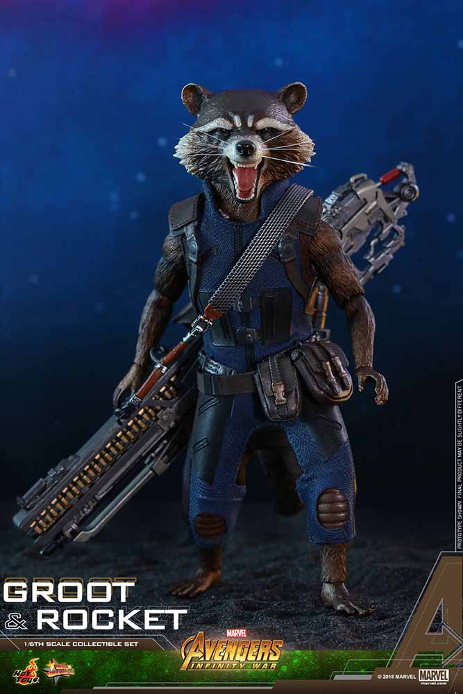 【ムービー・マスターピース】「アベンジャーズ／インフィニティ・ウォー」1/6スケールフィギュア グルート＆ロケットより、ロケットのフィギュア。