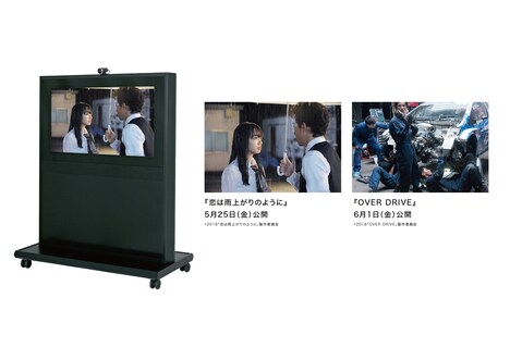 予告編を上映するデジタルサイネージのイメージ。