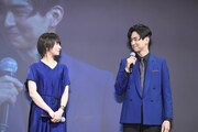 「SPECサーガ完結篇『SICK'S 恕乃抄』～内閣情報調査室特務事項専従係事件簿～」完成披露試写会の様子。左から木村文乃、松田翔太。