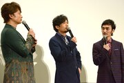 それぞれの役の印象を振り返る香取慎吾（左）、稲垣吾郎（中央）、草なぎ剛（右）。