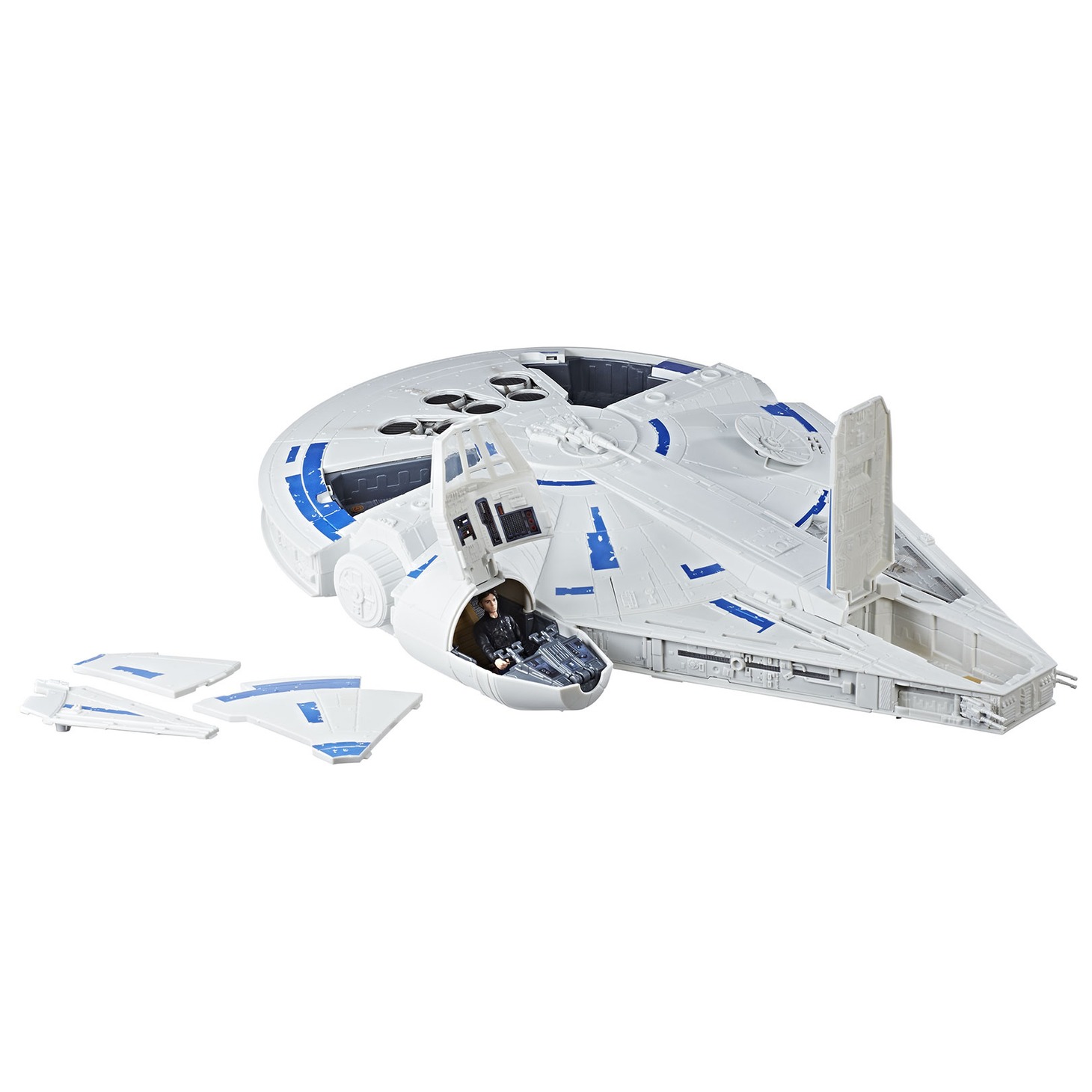 フィギュアを乗せた場合の「スター・ウォーズ ケッセル・ラン ミレニアム・ファルコン」イメージ。