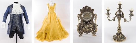 「美女と野獣」の撮影で使用された衣装やキャラクターモデル。(c)Disney