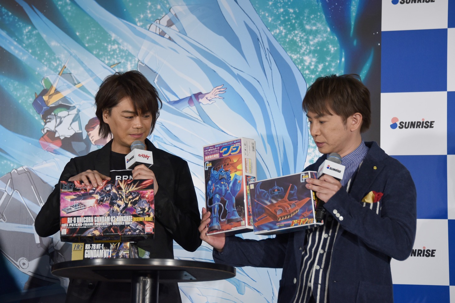 「機動戦士ガンダムNT（ナラティブ）」発表会の様子。