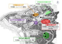 ジブリパーク各エリアの位置を示した地図。