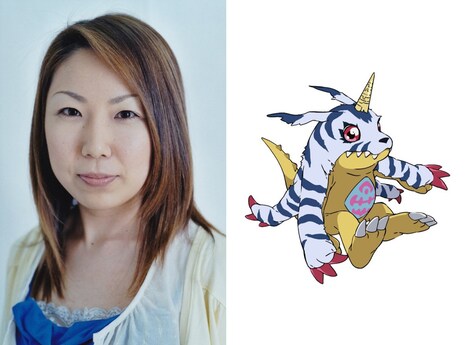 左から山口眞弓、ガブモン。