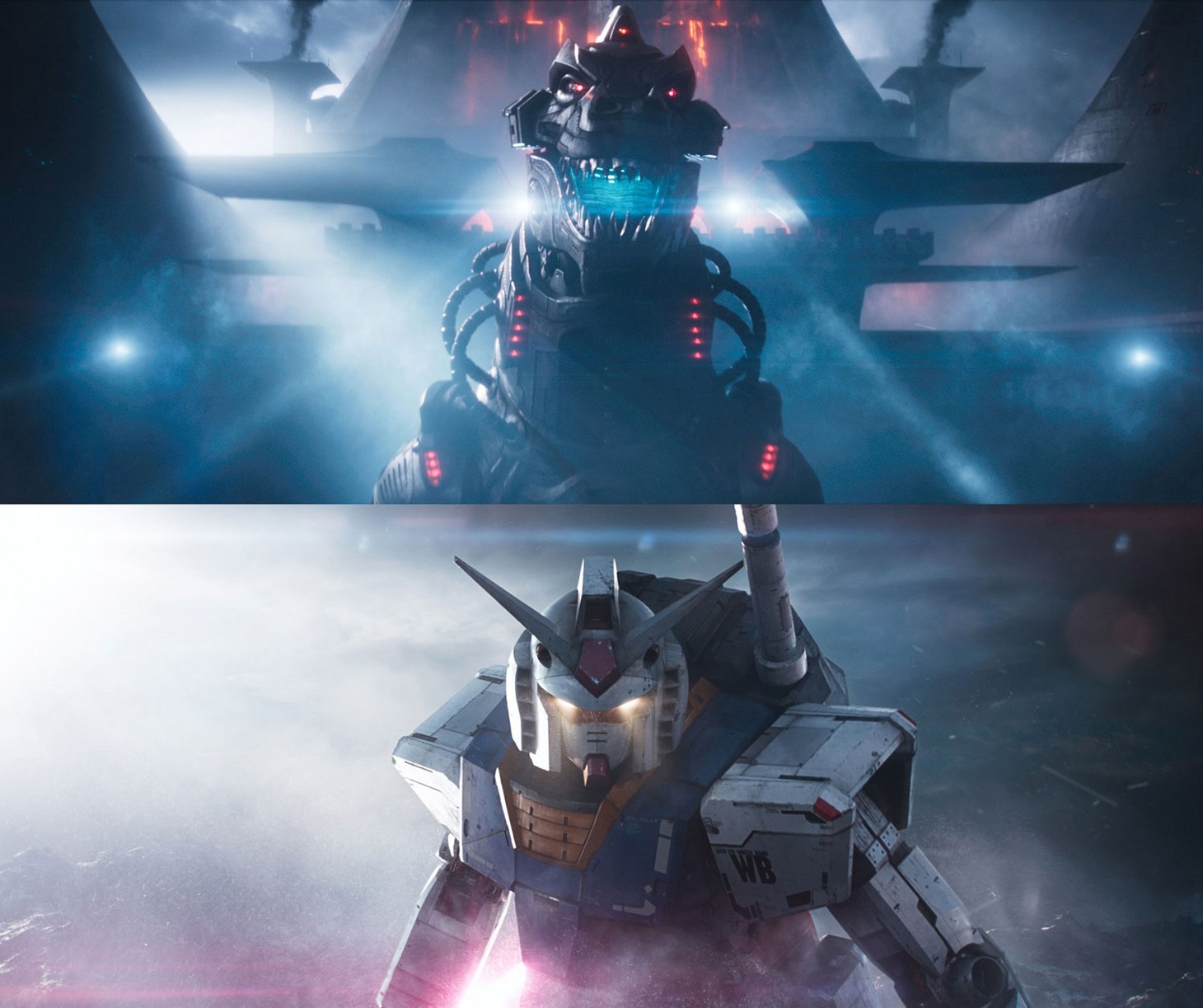 「レディ・プレイヤー1」よりメカゴジラ（上）、RX-78-2 ガンダム（下）。
