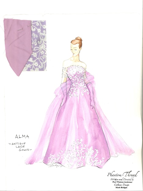 「ファントム・スレッド」より、衣装スケッチ。