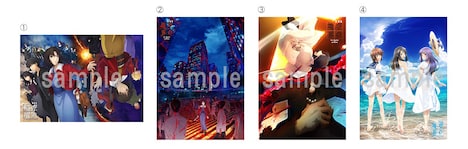 日替わりで配布されるポストカード。左からそれぞれ須藤友徳、滝口禎一、小船井充、小笠原篤の描き下ろし。