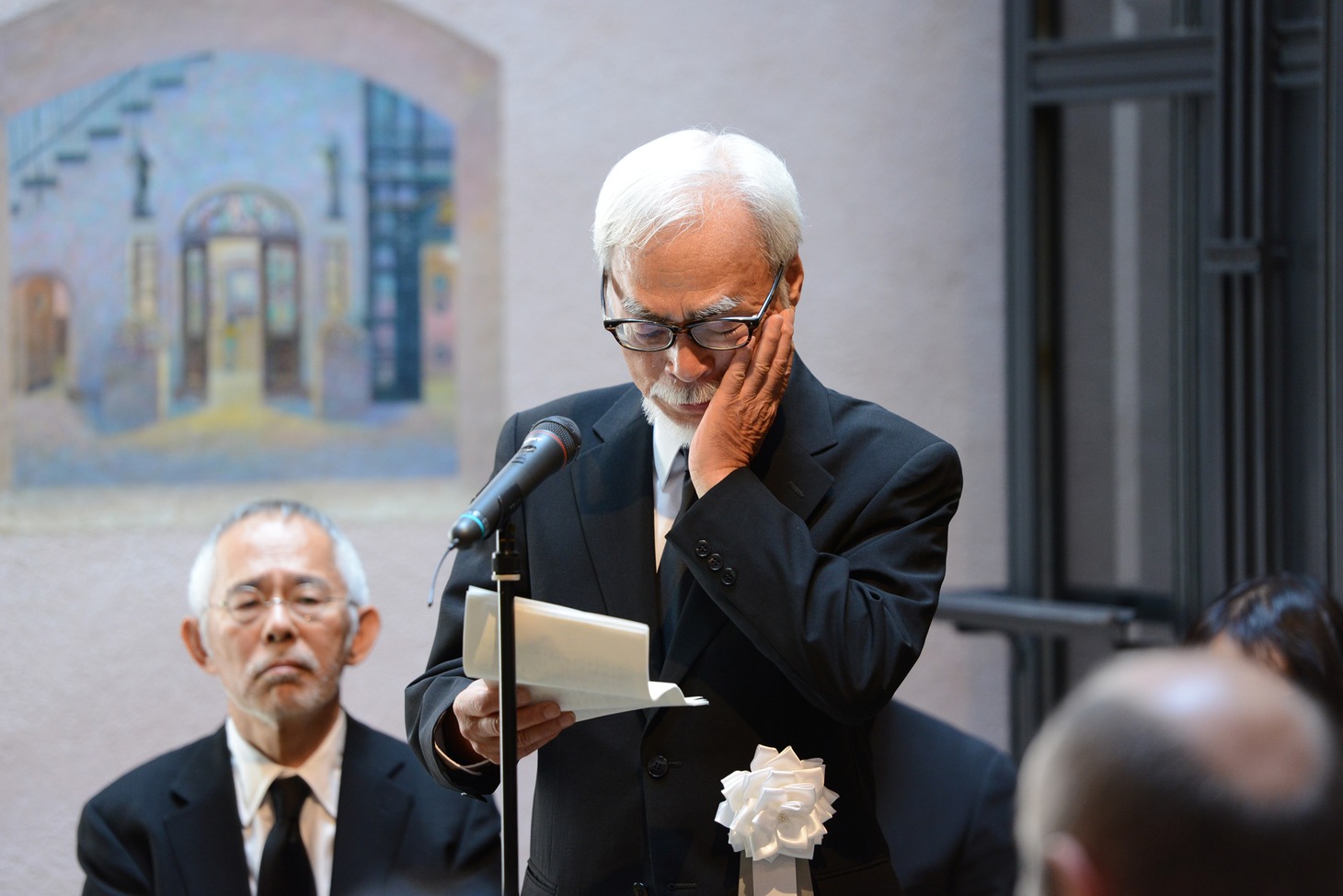 開会の辞を捧げる宮崎駿。