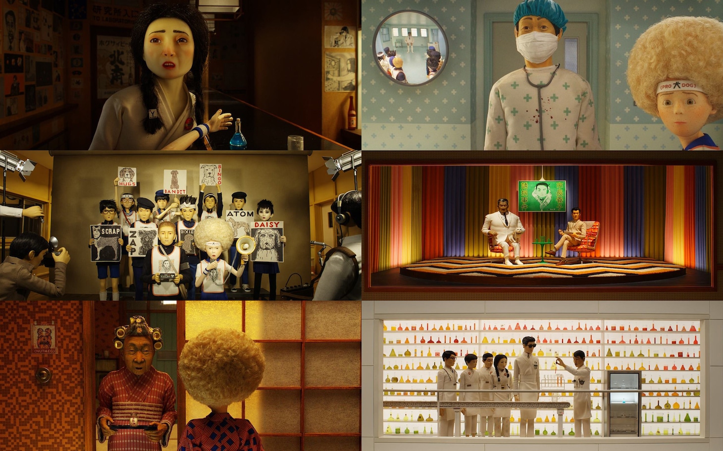 「犬ヶ島」より日本人ボイスキャストが演じたキャラクターのビジュアル。