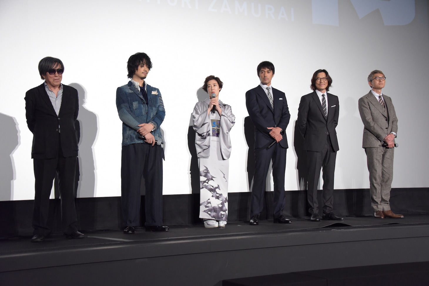 「のみとり侍」初日舞台挨拶の様子。