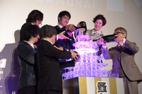 「のみとり侍」初日舞台挨拶の様子。