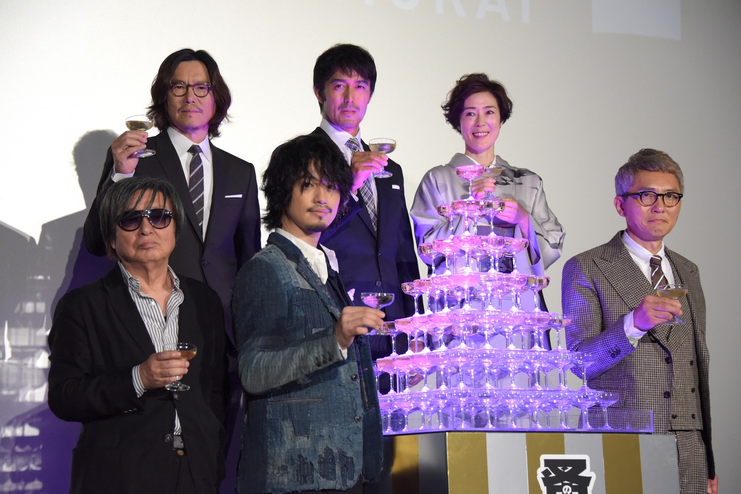 「のみとり侍」初日舞台挨拶の様子。