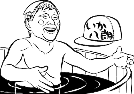 ショウジカズヤが描いたいか八朗のイラスト。