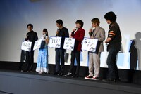 「OVER DRIVE」初日舞台挨拶の様子。