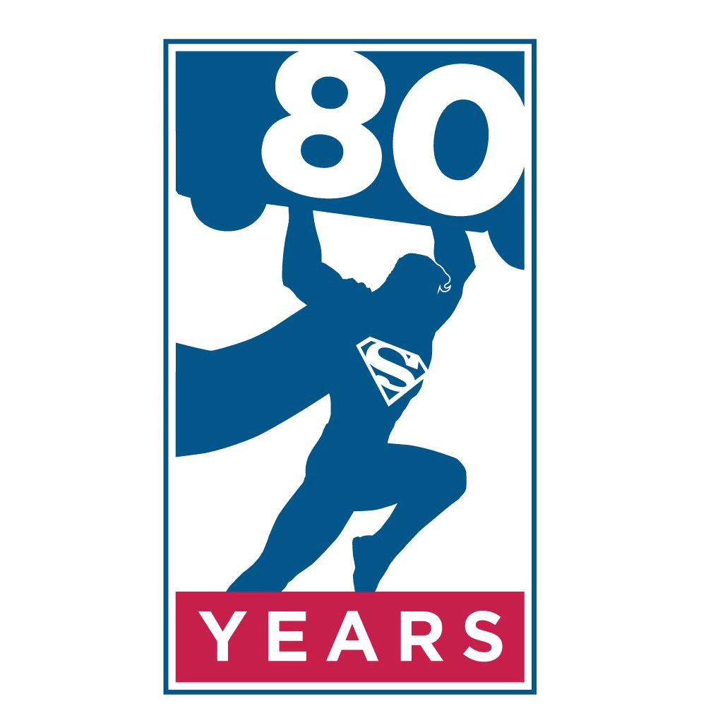 スーパーマン生誕80年を記念するロゴ。