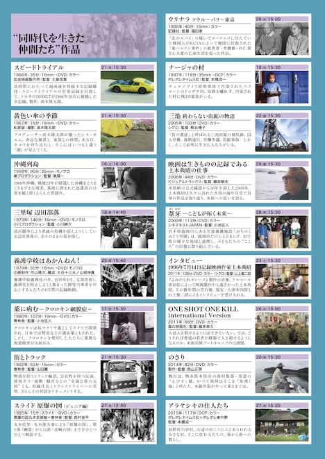 「土本典昭特集～土本典昭と同時代を生きた仲間たち～」チラシビジュアル