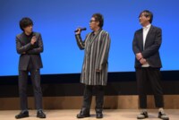 「ゆずりは」完成披露舞台挨拶の様子。