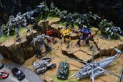 タカラトミーブース「トランスフォーマー」コーナーの様子。