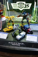 タカラトミーブース「トランスフォーマー」コーナーの様子。