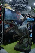 タカラトミーブース「ジュラシック・ワールド」コーナーの様子。