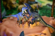 タカラトミーブース「ジュラシック・ワールド」コーナーの様子。