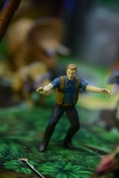 タカラトミーブース「ジュラシック・ワールド」コーナーより、「アニア 探検！ ジュラシック・ワールド」に付属のオーウェン。