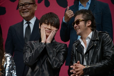 「パンク侍、斬られて候」完成披露イベントの様子。