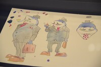 「夜明け告げるルーのうた」展示の様子。