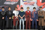 「劇場版 仮面ライダービルド Be The One」「快盗戦隊ルパンレンジャーVS警察戦隊パトレンジャー en film」製作発表会見の様子。