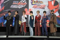 「劇場版 仮面ライダービルド Be The One」「快盗戦隊ルパンレンジャーVS警察戦隊パトレンジャー en film」製作発表会見の様子。