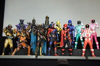 「劇場版 仮面ライダービルド Be The One」「快盗戦隊ルパンレンジャーVS警察戦隊パトレンジャー en film」製作発表会見の様子。
