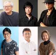 「ジュラシック・ワールド/炎の王国」日本語吹替版キャスト。上段左から大塚芳忠、内田夕夜、黒田崇矢。下段左から中田譲治、高木渉、池田昌子。