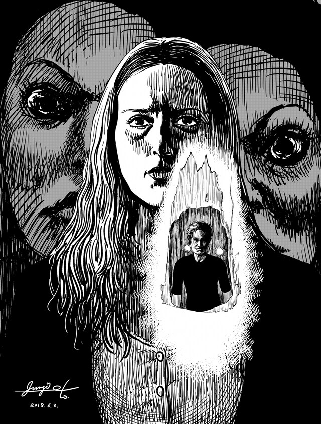 「インサイド」伊藤潤二による描き下ろしイラスト。