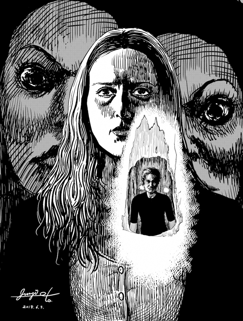 「インサイド」伊藤潤二による描き下ろしイラスト。