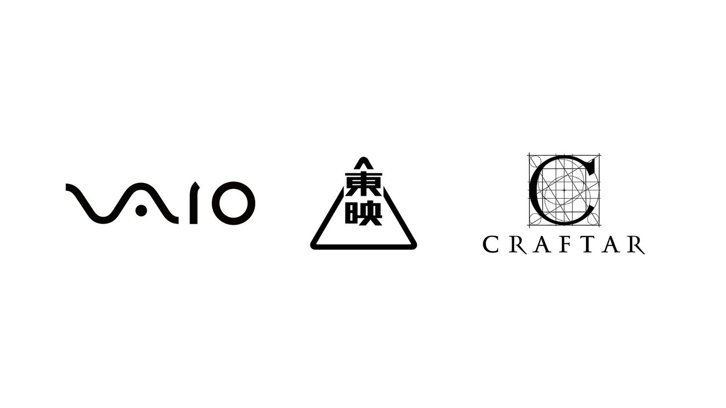 VAIO、東映、クラフターのロゴ。