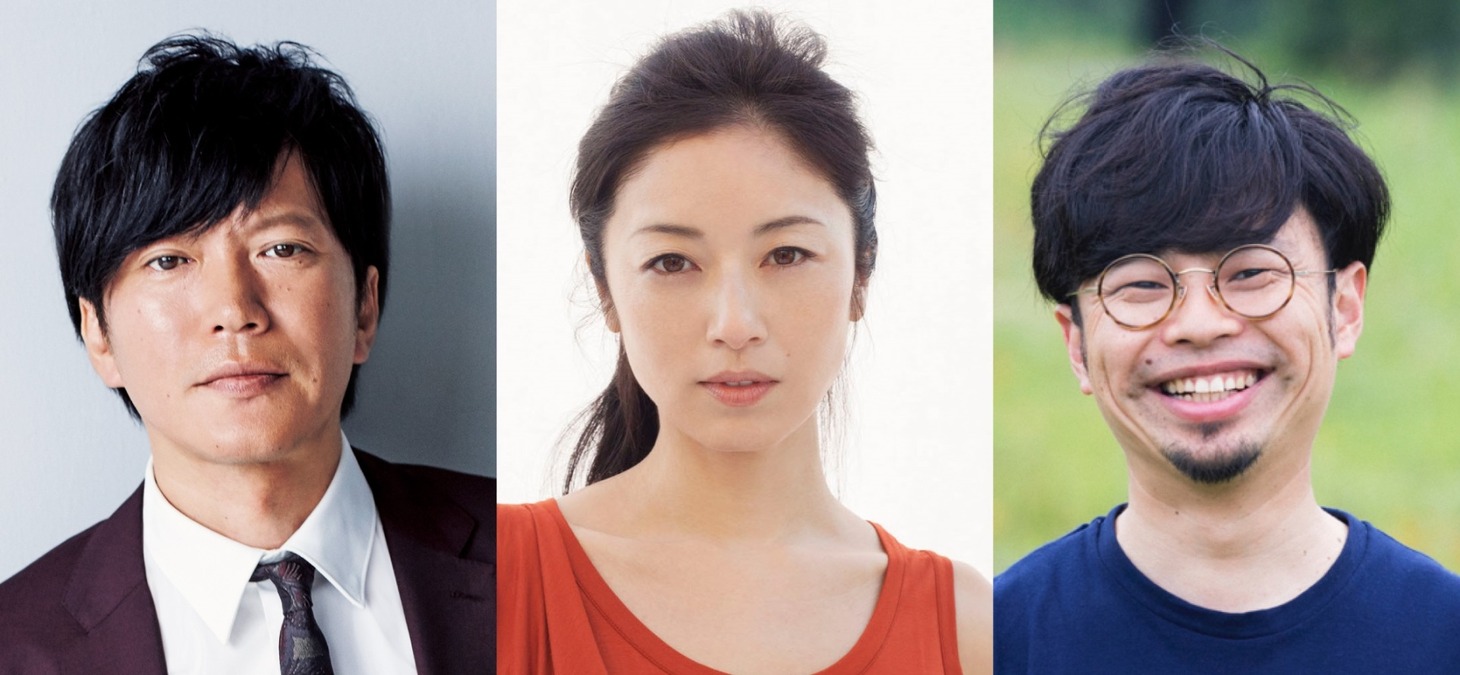 「雪の華」キャスト。左から田辺誠一、高岡早紀、浜野謙太。