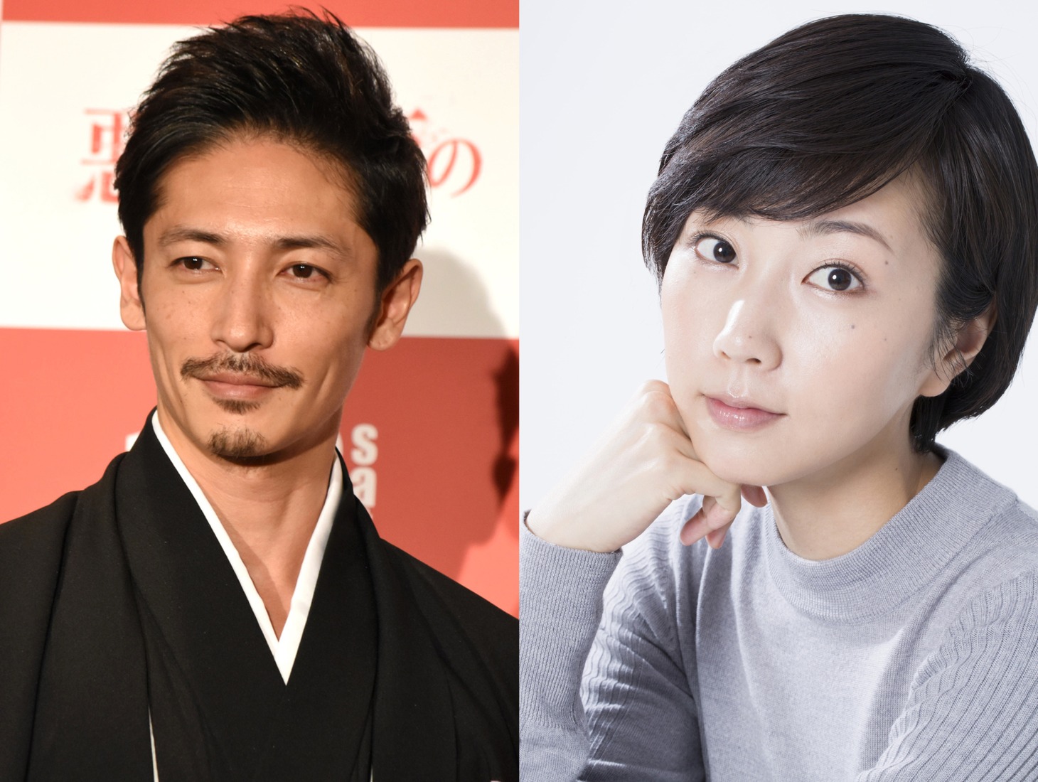 2018年1月「悪と仮面のルール」のイベントに出席した玉木宏（左）と木南晴夏（右）。
