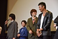 「宇宙戦隊キュウレンジャーVSスペース・スクワッド」初日舞台挨拶の様子。