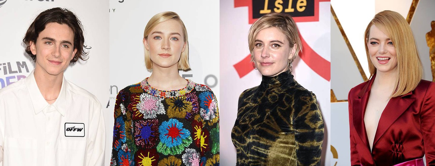 左からティモシー・シャラメ、シアーシャ・ローナン、グレタ・ガーウィグ、エマ・ストーン。