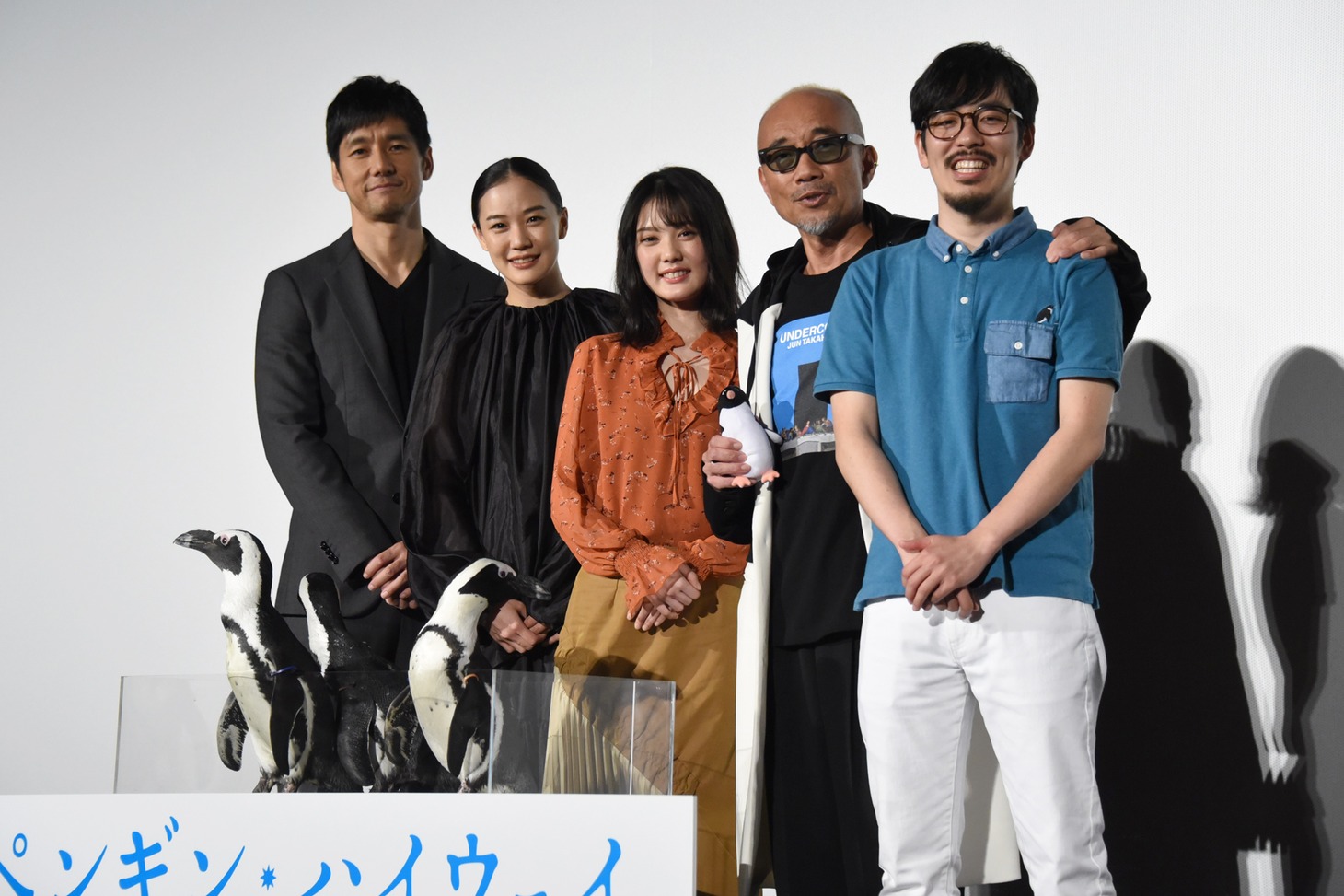 「ペンギン・ハイウェイ」完成披露の様子。