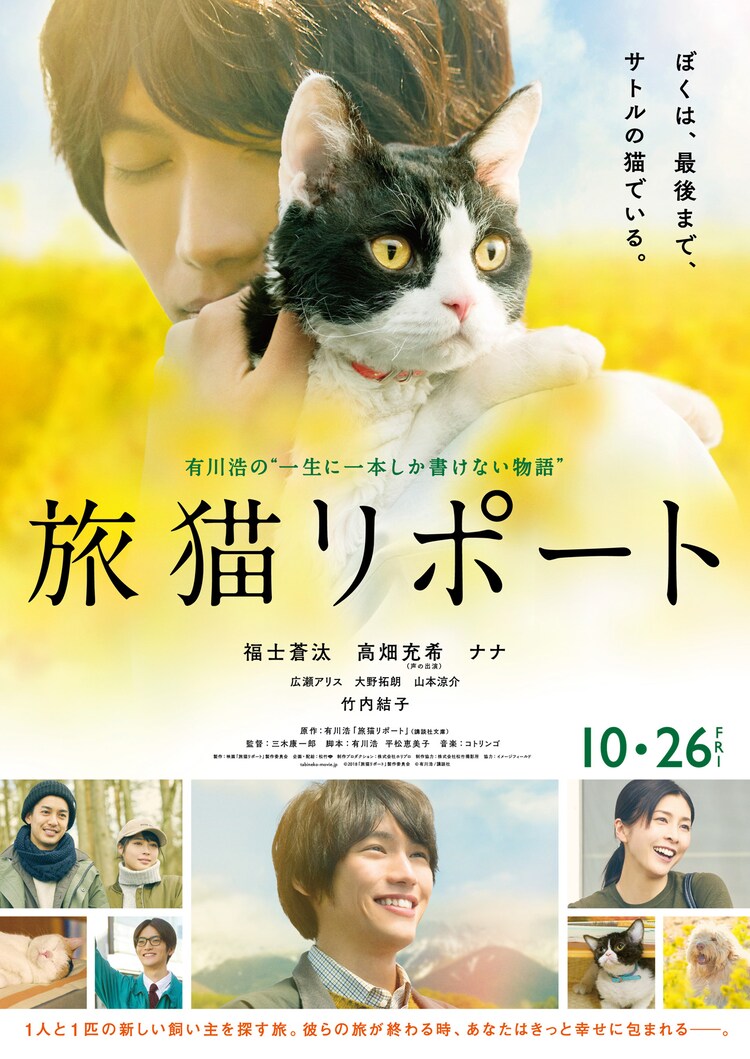 福士蒼汰と猫のナナが最後の旅へ 旅猫リポート 予告 木村多江ら追加キャストも解禁 映画ナタリー
