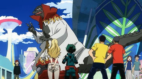 「僕のヒーローアカデミア THE MOVIE ~2人の英雄(ヒーロー)~」に登場するゴジロ(中央)。